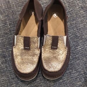 Ariat Brown Leather Slip-On Shoes